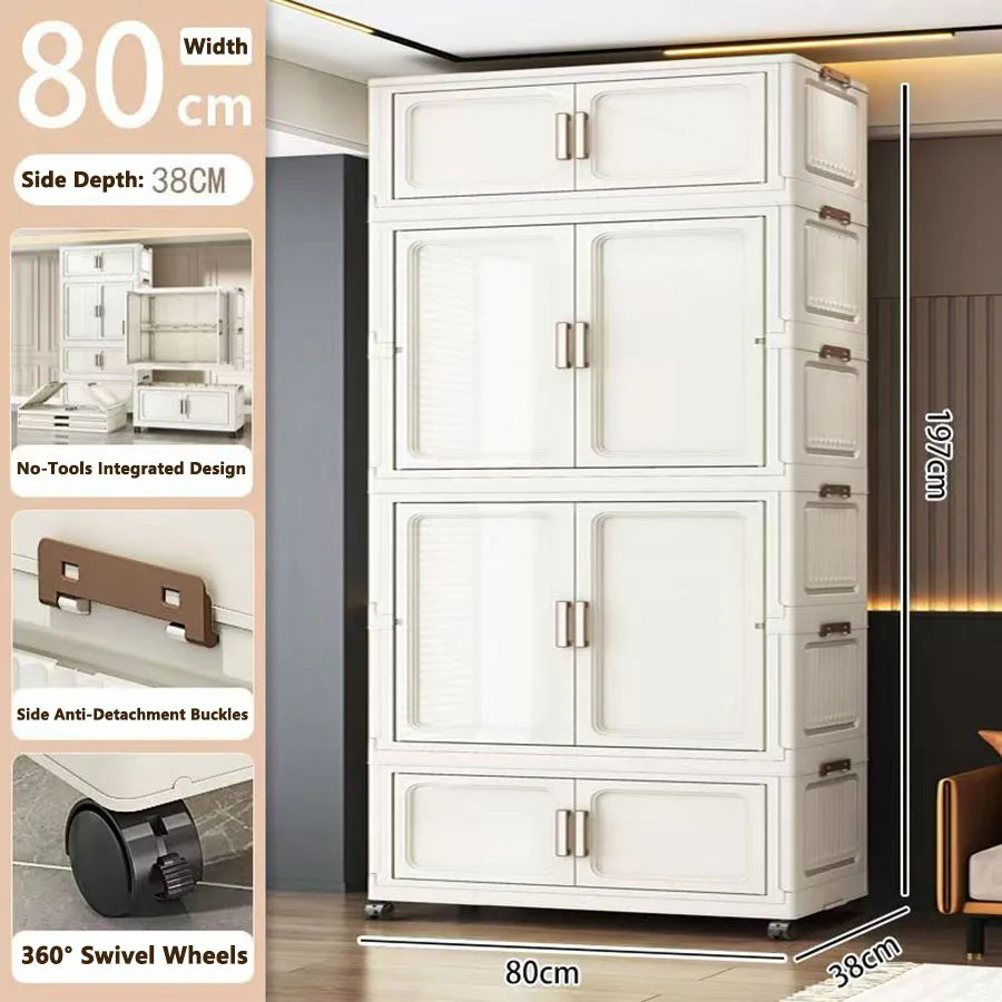 Folding Storage Cabinet Multi-Scene Closet Organizer - Home Organization Solution
