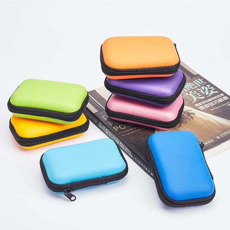 Earphone Data Storage Bag Oval Square Rectangle Cable Organizer Bags Mini Zipper Pouch Tech Gadgets Portable Charger U Disk Case
