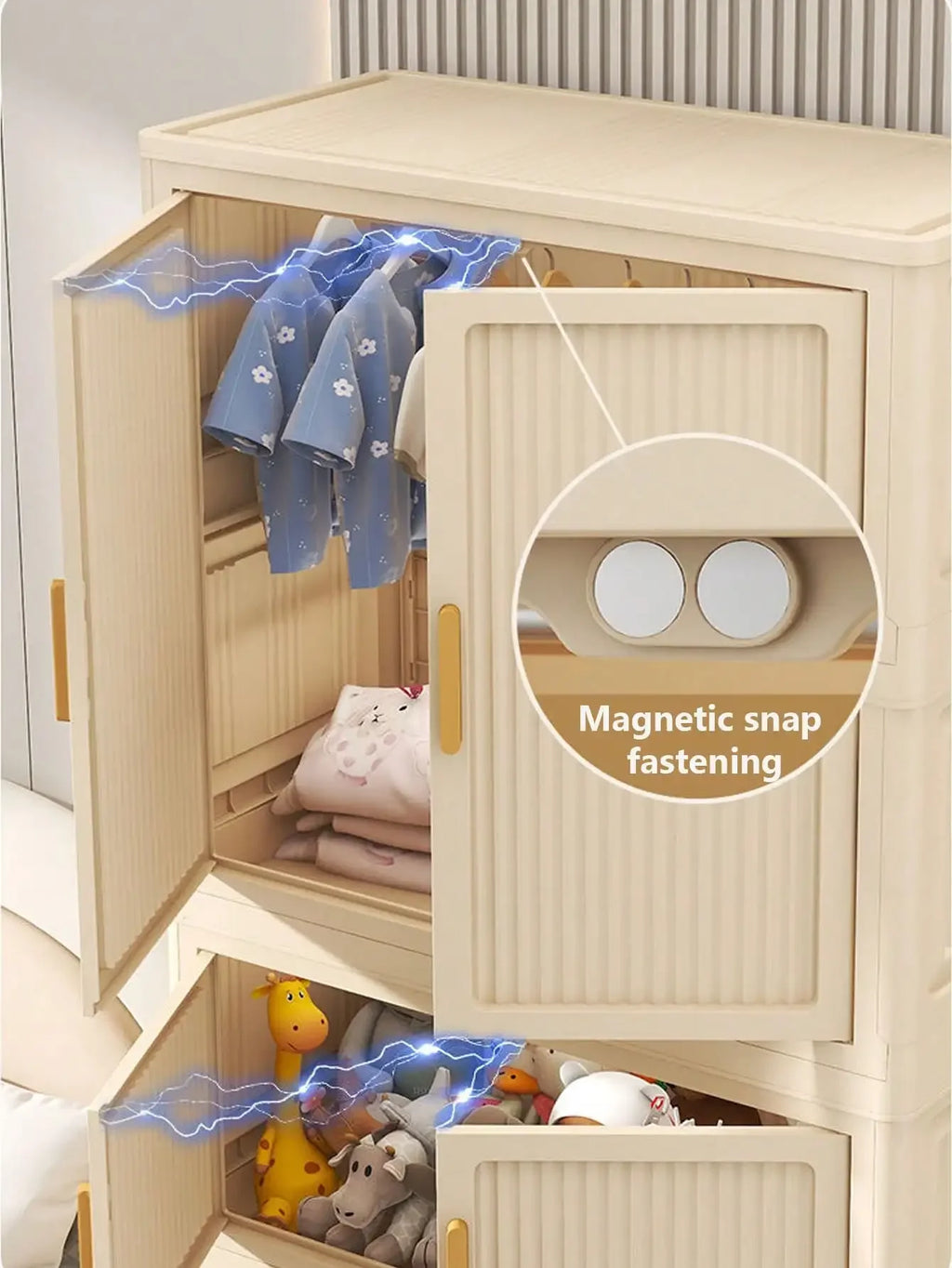 Multifunction Dustproof Folding Storage Cabinet Wardrobe Sundries Organizer Multi-Specification Home Organization Solution