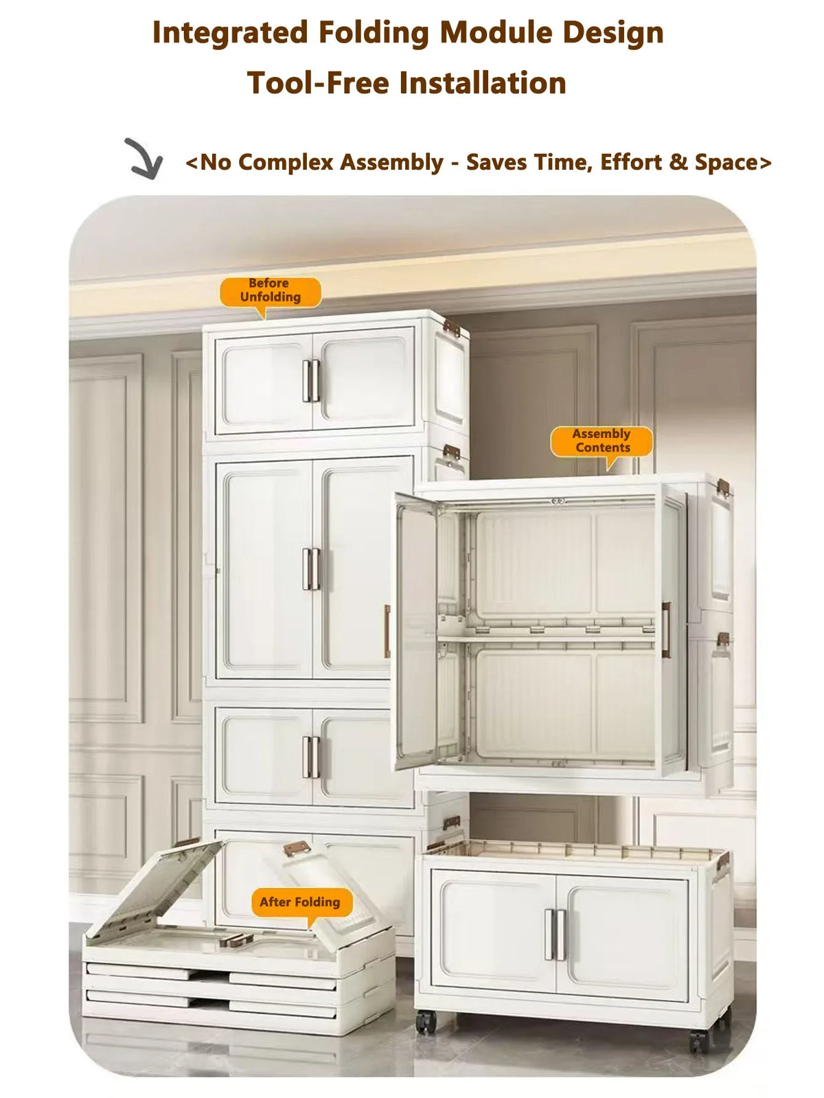 Folding Storage Cabinet Multi-Scene Closet Organizer - Home Organization Solution