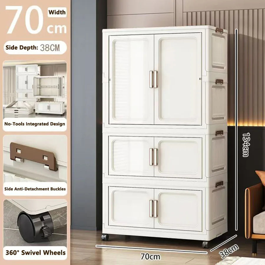 Folding Storage Cabinet Multi-Scene Closet Organizer - Home Organization Solution