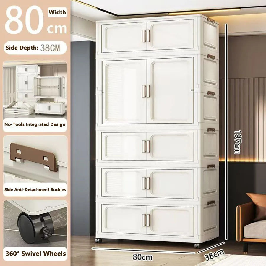 Folding Storage Cabinet Multi-Scene Closet Organizer - Home Organization Solution