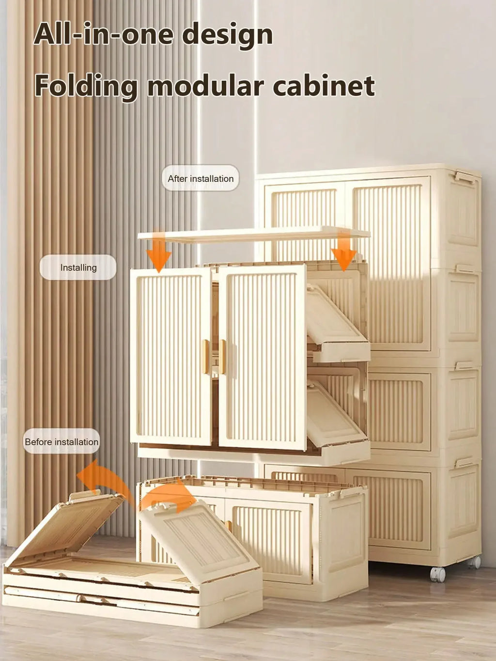 Multifunction Dustproof Folding Storage Cabinet Wardrobe Sundries Organizer Multi-Specification Home Organization Solution