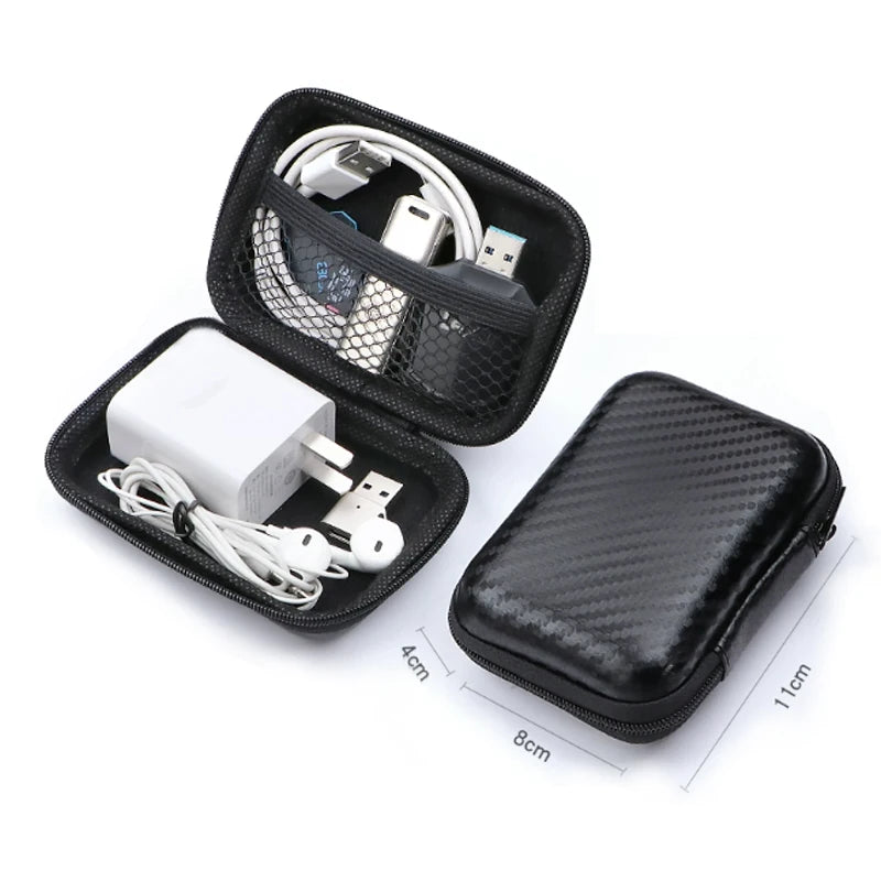Earphone Data Storage Bag Oval Square Rectangle Cable Organizer Bags Mini Zipper Pouch Tech Gadgets Portable Charger U Disk Case