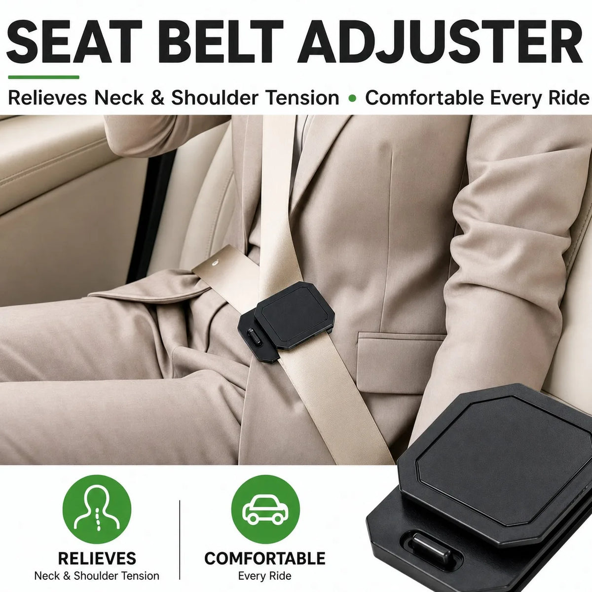 Car Seat Belt Adjuster, Seat Belt Shoulder and Neck Clip, Anti-Slip Buckle, Lock Protector, Comfortable Driving, Car Accessories